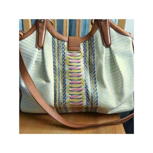 Brahmin Elisa Satchel Hobo Purse Bag – Yellow Canyon (Rare Colorway) - Picture 9 of 10